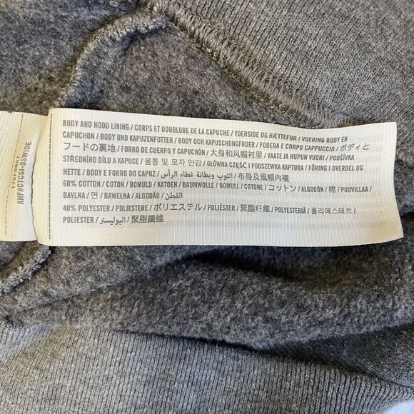 Abercrombie & Fitch Soft A&F Fleece Hoodie Mens XS Gray Embroidered Spellout - Picture 8 of 9